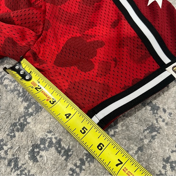 Bape Red Camo Kids Camo Basketball Shorts A Bathing Ape Sz 110 2-3 Year Olds - Picture 8 of 9